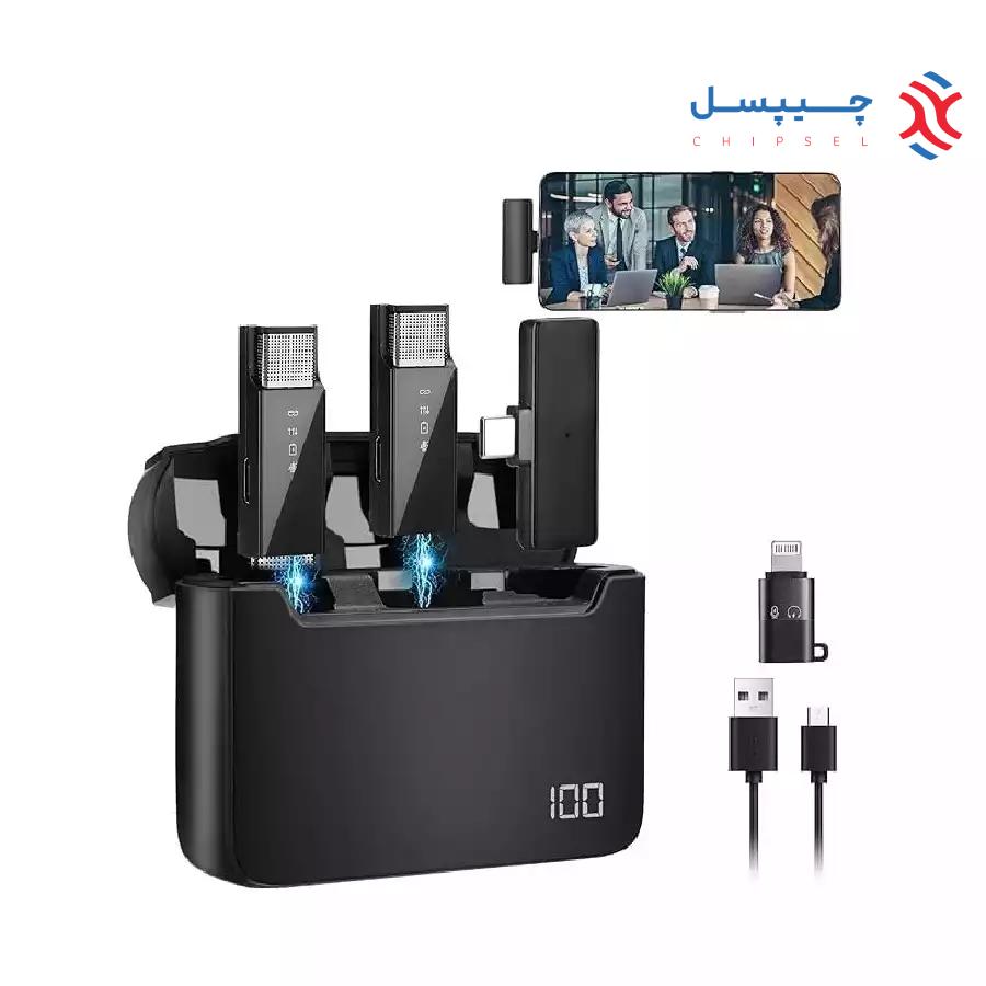 میکروفون یقه ای بی سیم 2 در 1 گرین لاین مدل GN2IN1DDMTC - Type-C Connector