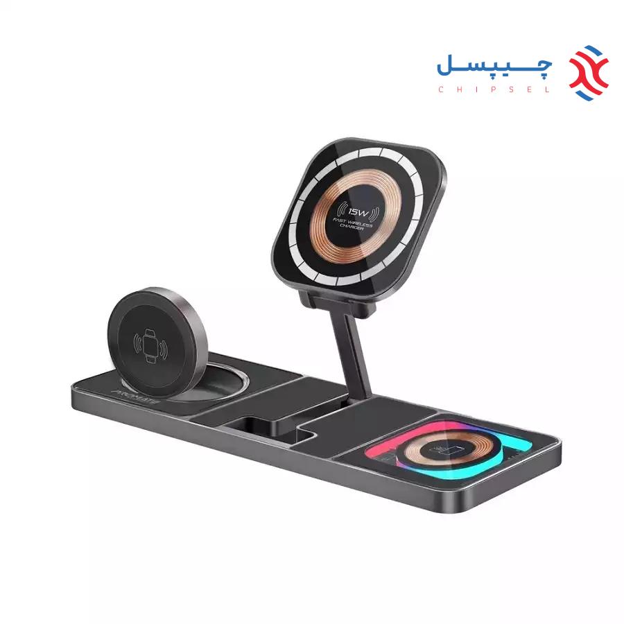 شارژر وایرلس 3 در 1 پرومیت مدل AURASLATE-TRIO