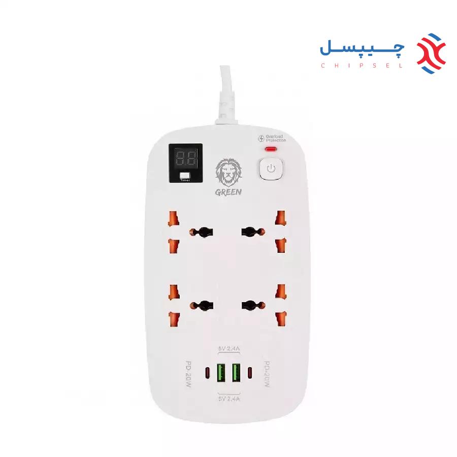 چندراهی و محافظ برق 3500 وات گرین لاین مدل GNPS2PD