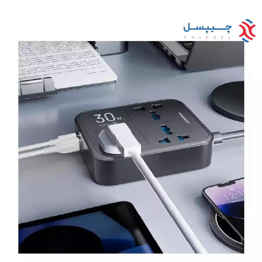 چندراهی و محافظ برق 3250 وات پاورولوژی مدل PWCUQC037