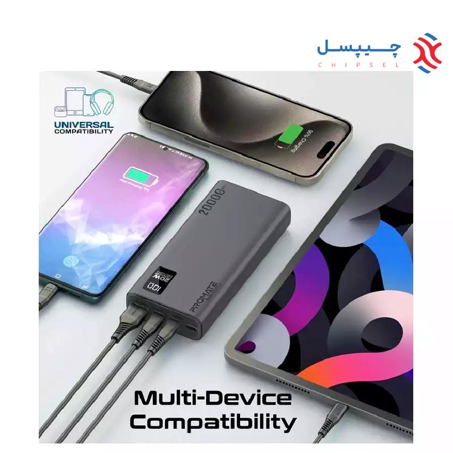 پاوربانک 20000 میلی آمپر پرومیت مدل BOLT-20PD