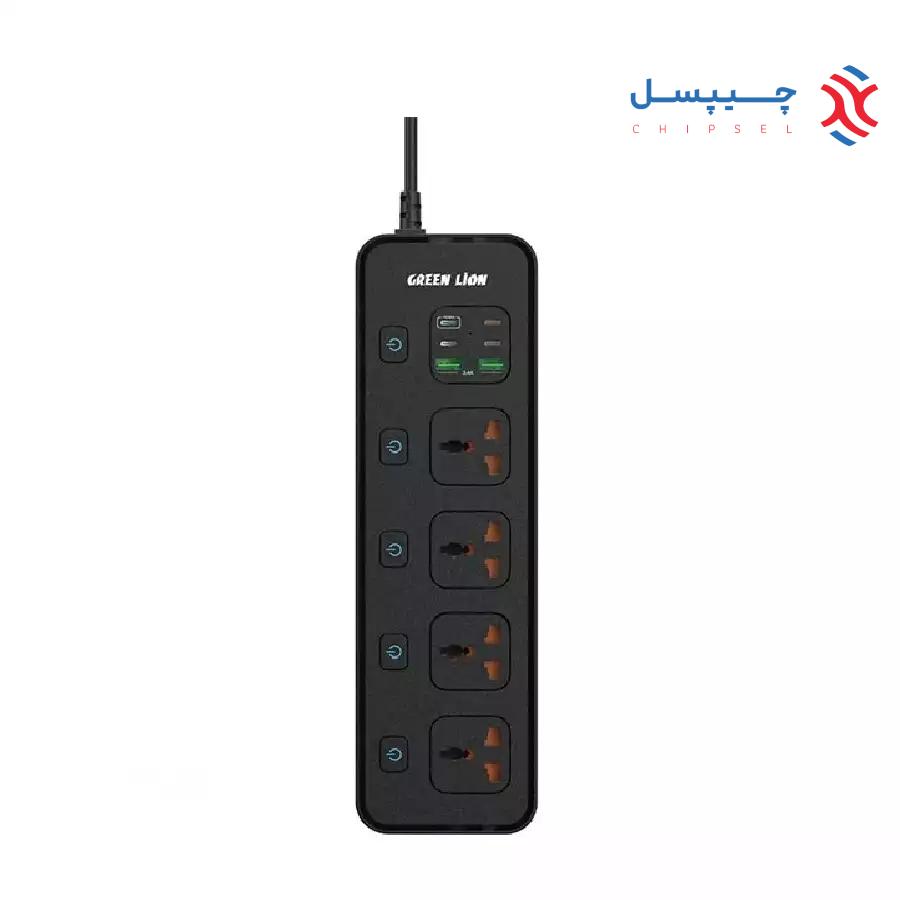 چندراهی و محافظ برق 3000 وات گرین لاین مدل GNPD30POCK