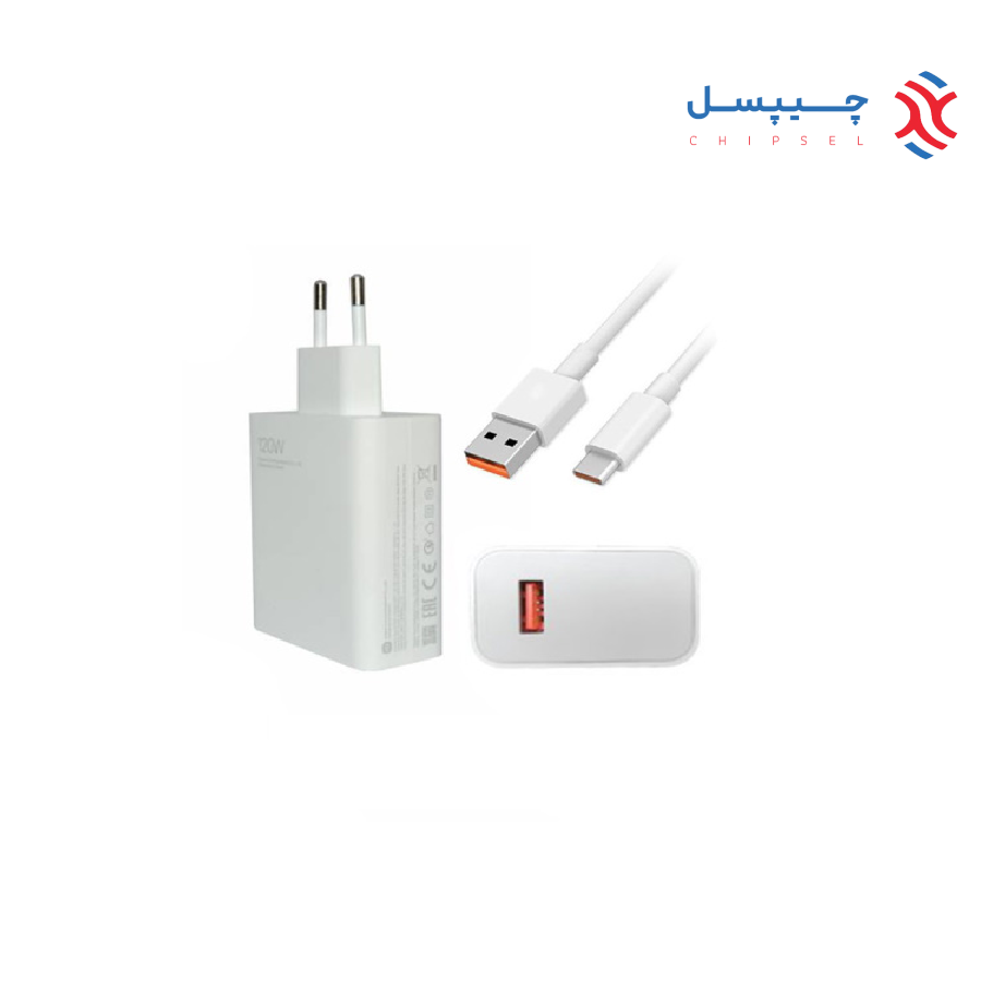 شارژر 120 وات اوریجینال شیائومی مدل MDY-13-EE به همراه کابل USB به Type-C