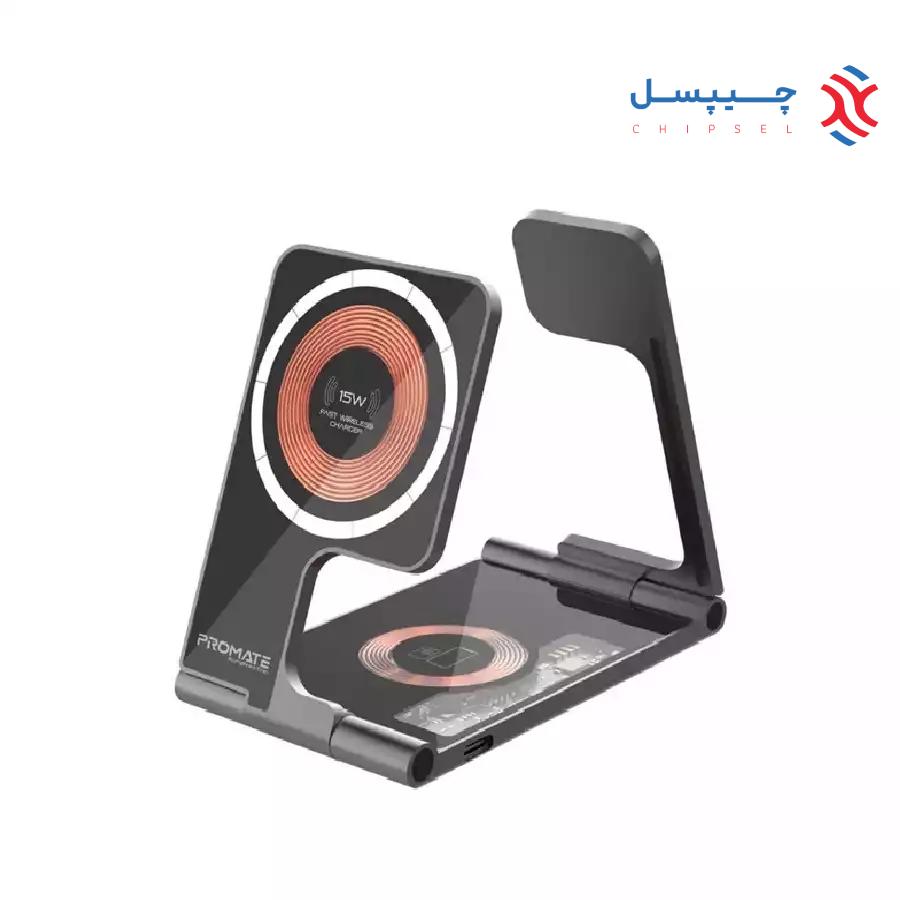 شارژر وایرلس 3 در 1 پرومیت مدل AURAFOLD-TRIO