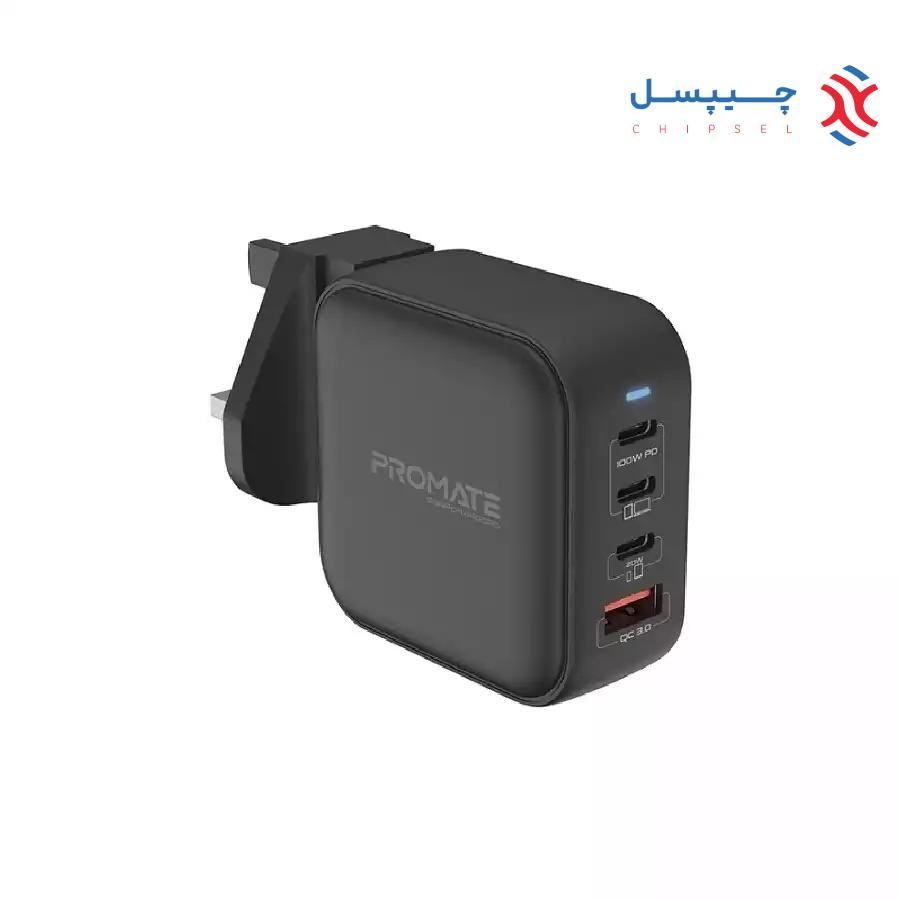 شارژر دیواری پرومیت مدل GANPORT4-100PD توان 100 وات