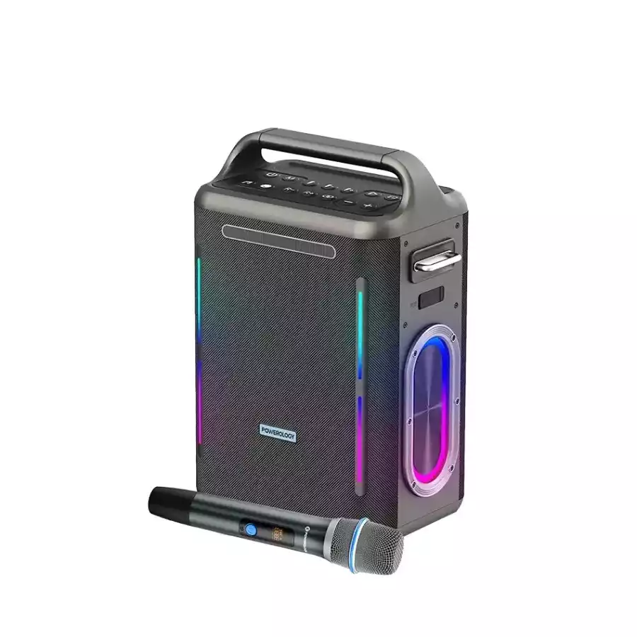 اسپیکر بلوتوث با میکروفون کارائوکه پاورولوژی مدل PWLAU013