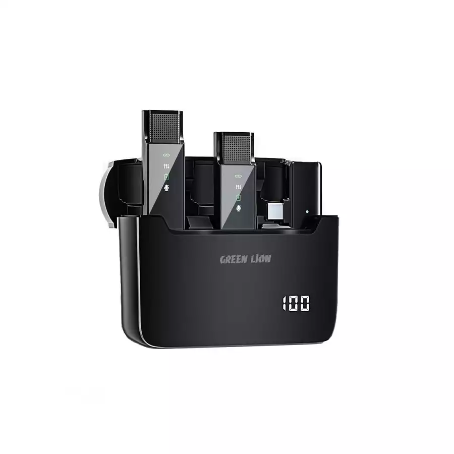 میکروفون یقه ای بی سیم 2 در 1 گرین لاین مدل GN2IN1DDMTC - Type-C Connector