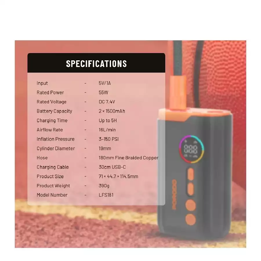 کمپرسور هوا قابل حمل پرودو مدل PD-LFST181